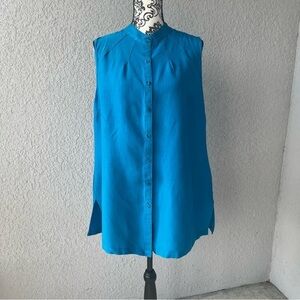 Ashley Stewart Blue Linen Tunic Size 16W